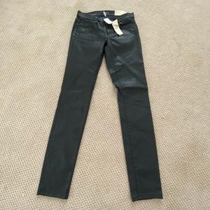 Loft 26/2T Black Shiny Waxed Look Jeans with Tag